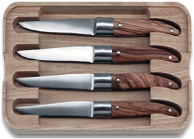 Expression Laguiole 4 Steak knives olive