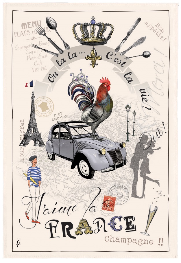 Kökshandduk France Panorama 48x72