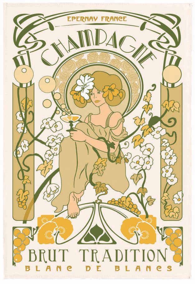 Kökshandduk Champagne Art Deco 48x72