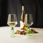 Claude Wine Glass Clear/Green 2-pack