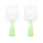 Claude Wine Glass Clear/Green 2-pack