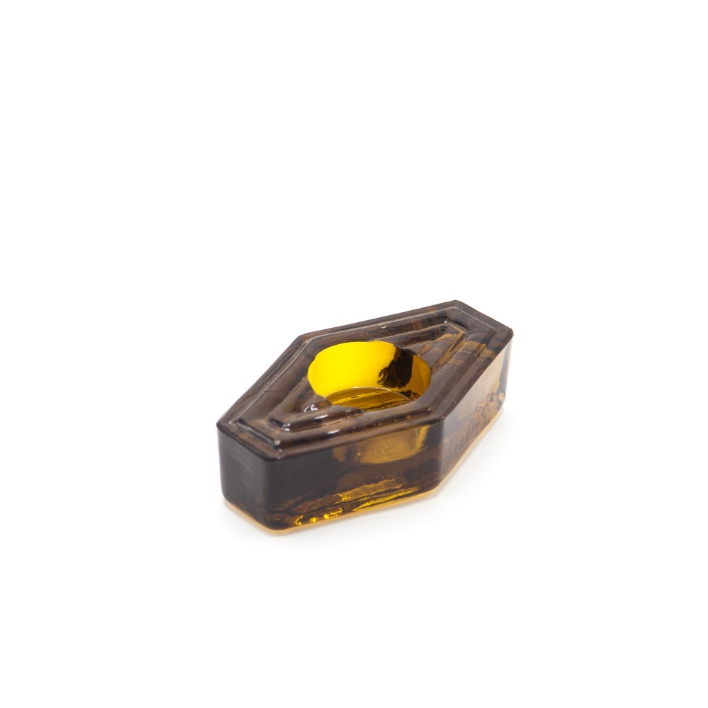 Tea Light Holder, Infinite Hexagon, amber