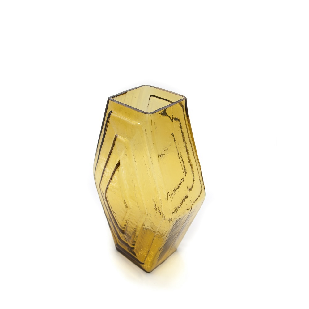 Vase small, Infinite Hexagon, amber