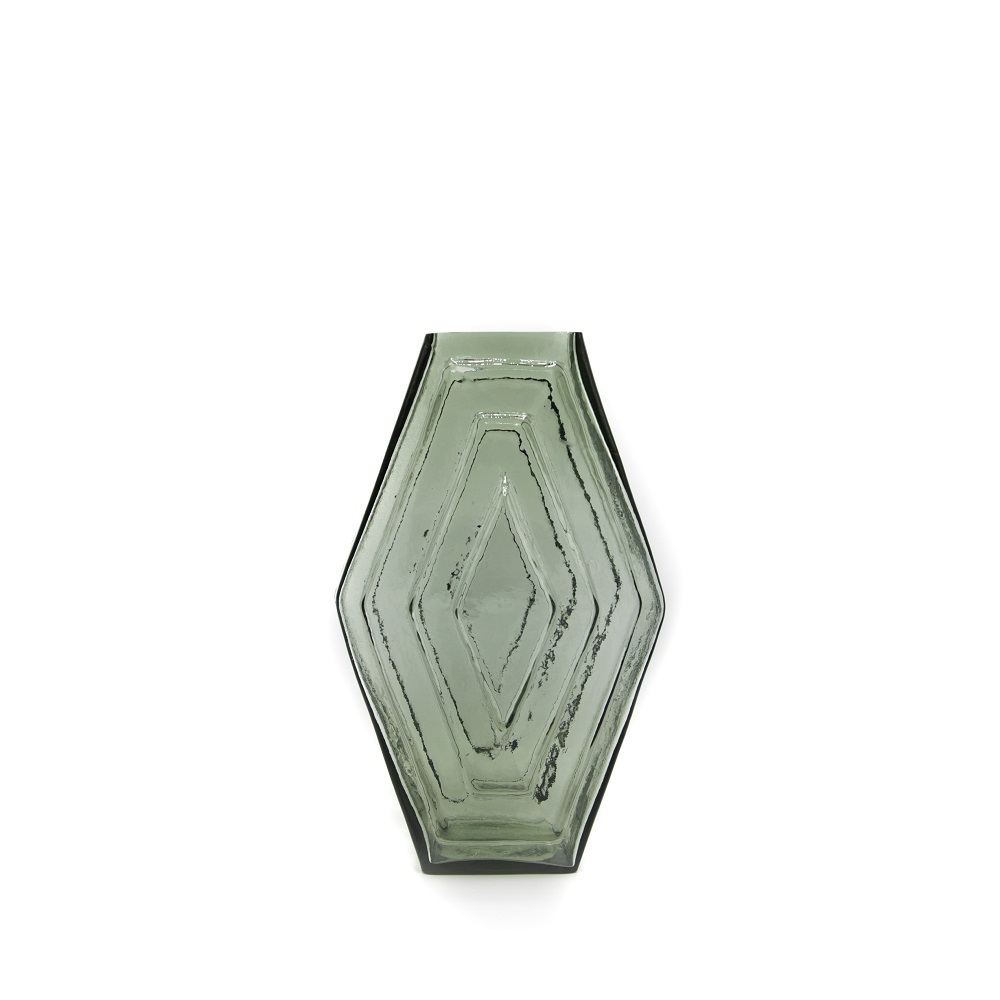 Vase small, Infinite Hexagon, smokey green