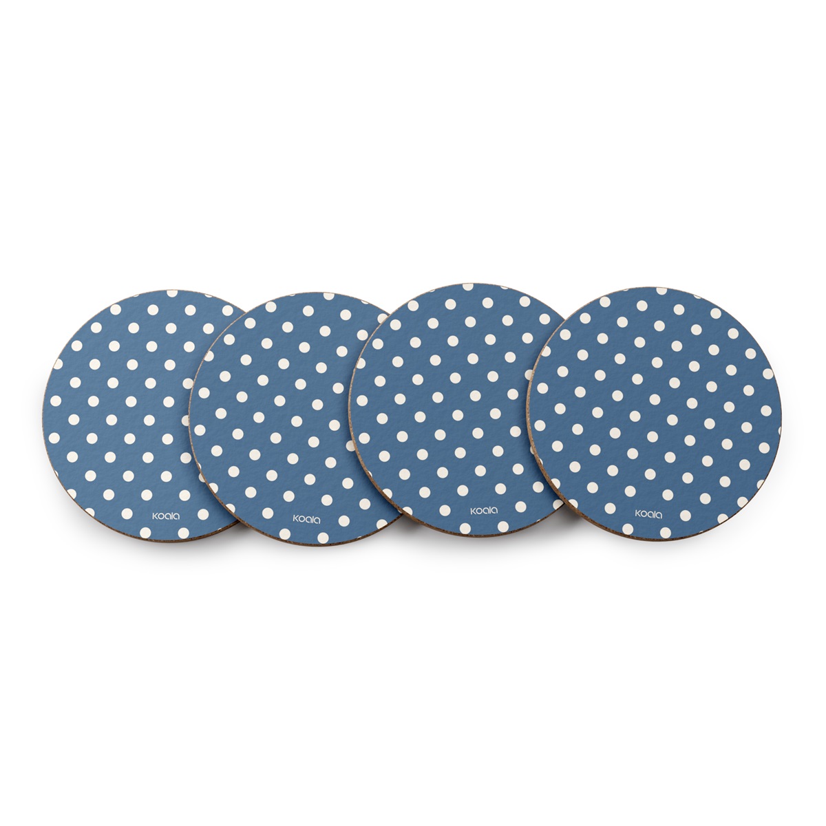 Coasters Cork Blue Dots