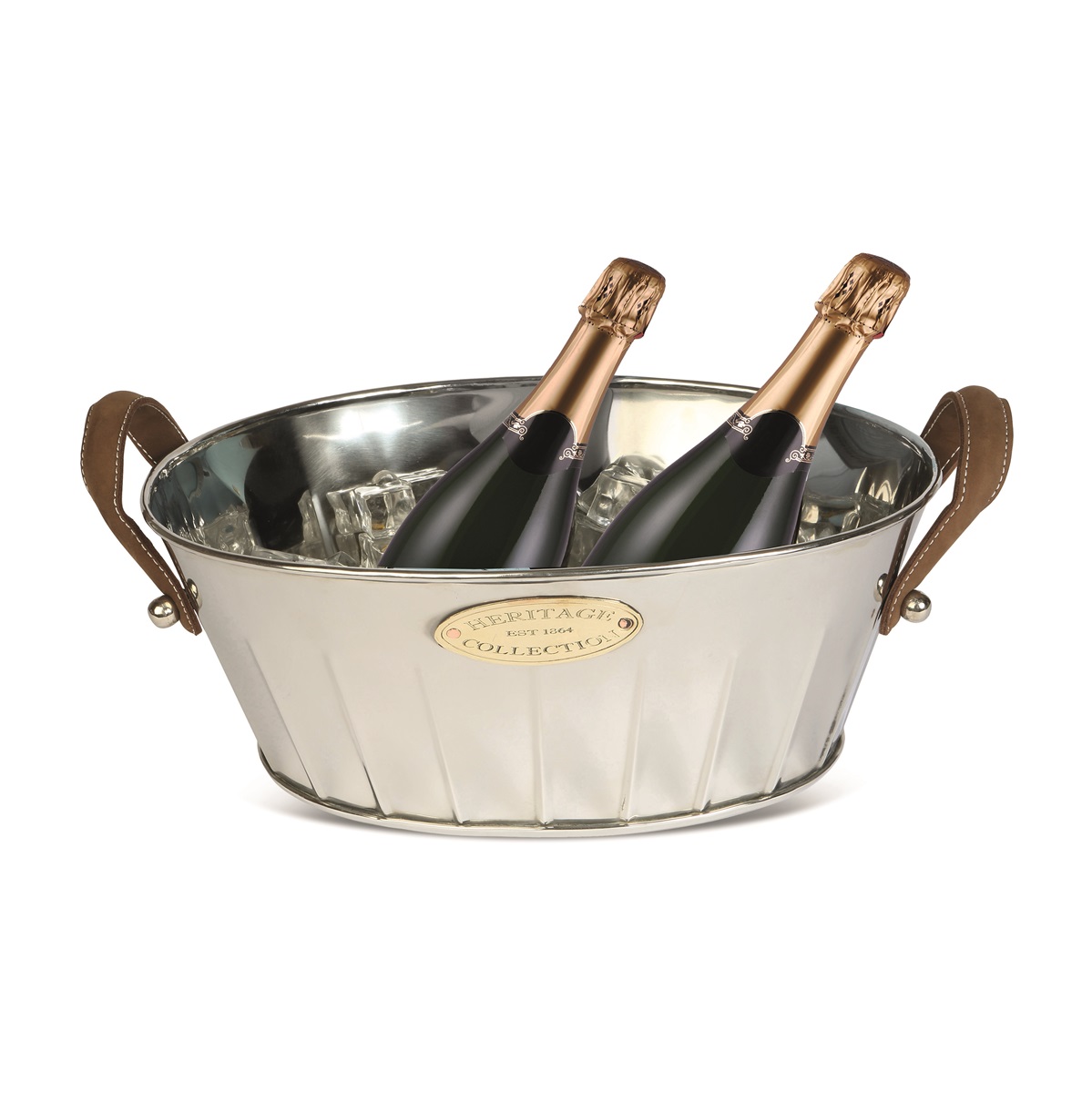 Heritage champagneskål med läderhandtag