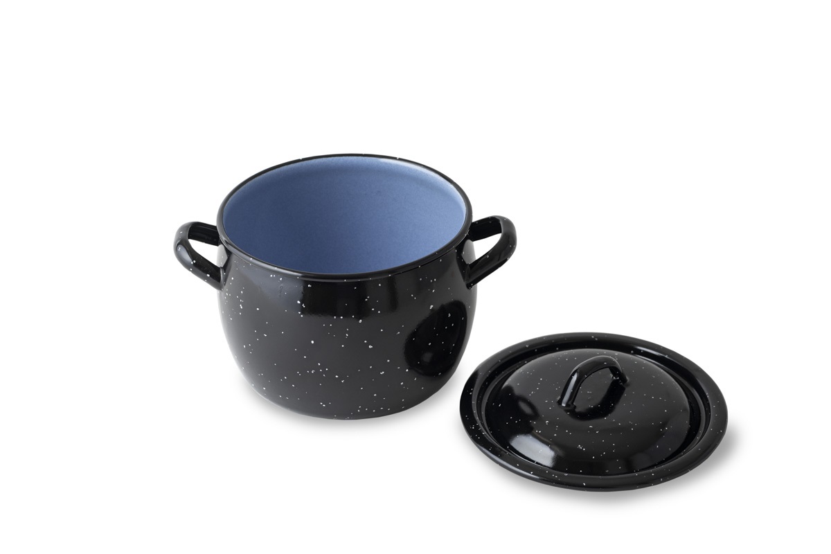 Emalj kastrull med lock 16 cm 3 L