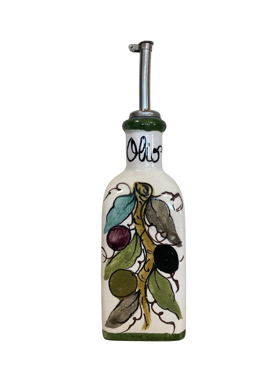 Olivoljeflaska keramik Olives Square 250 ml