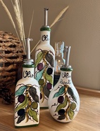 Olivoljeflaska i keramik, Olives Round 250 ml