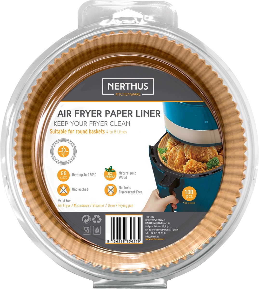 AirFryer papper runda Ø 20