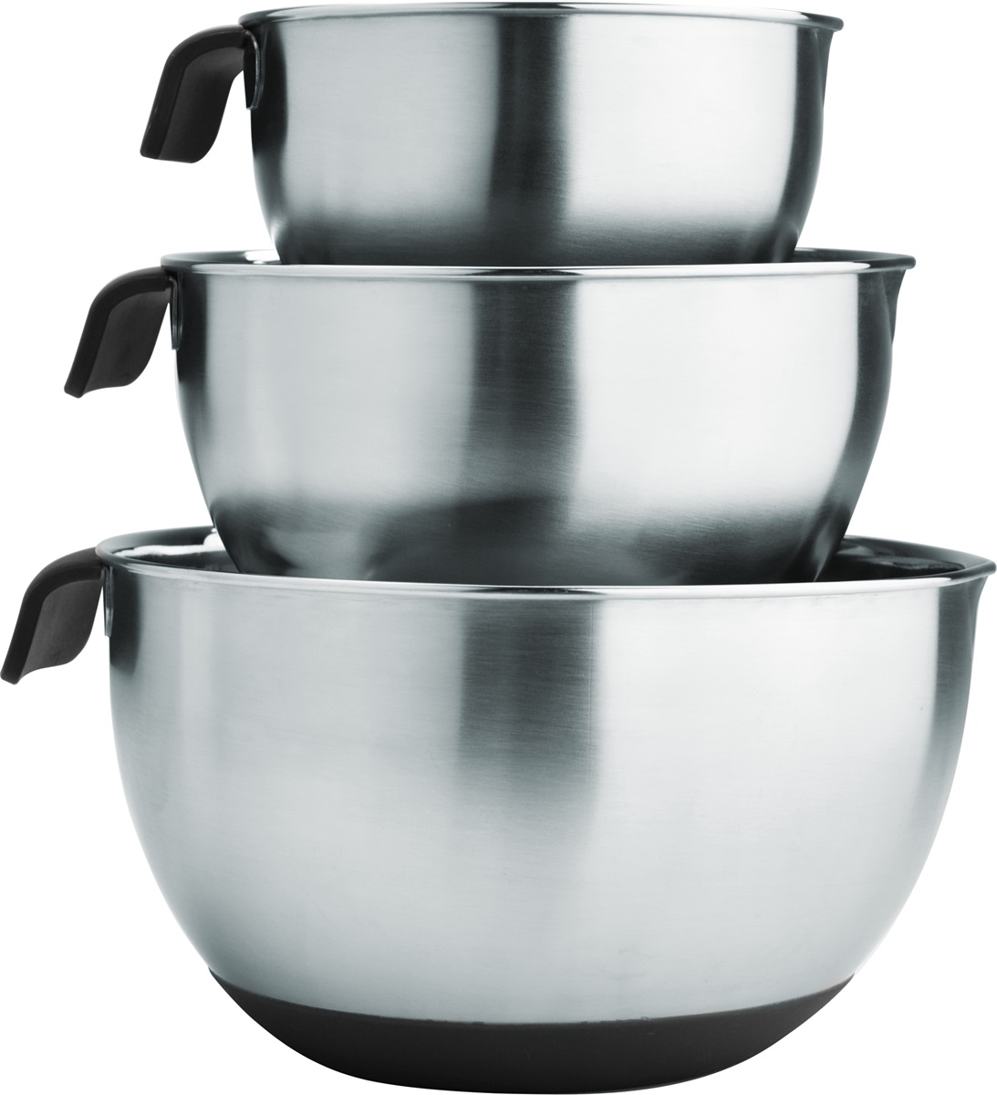 Rostfria bunkar, set om 3