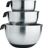Rostfria bunkar, set om 3