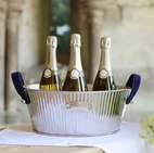 Mayfair liten champagneskål med marinblå handtag