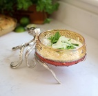 Bläckfiskhållare med bärnstensfärgad glasskål