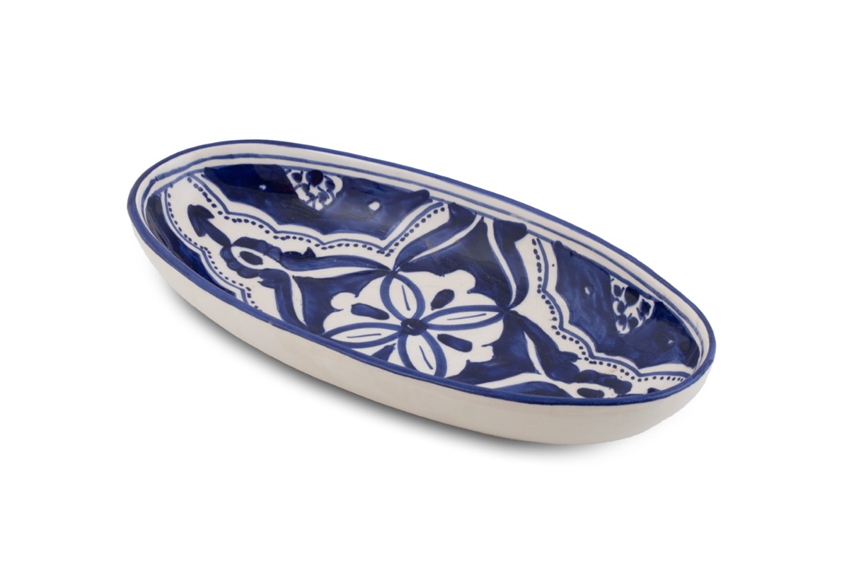 Oval dish 30  Blue Fond