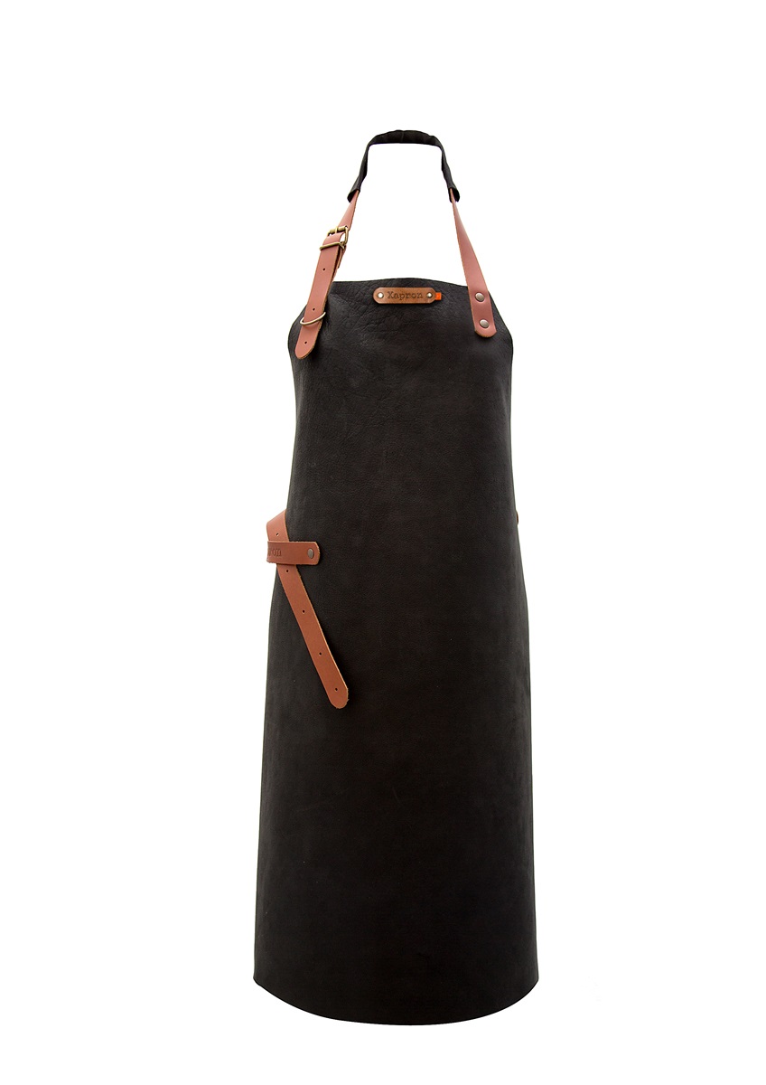 Skinnförkläde Utah Black 74 cm
