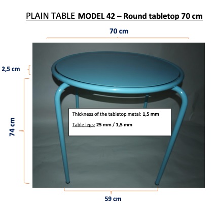Bord Model 42  Ø70 cm Pigeon Blue