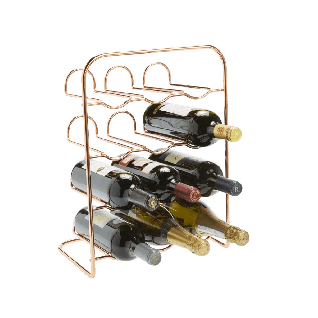 12 bottle Rose Gold Wire Rack