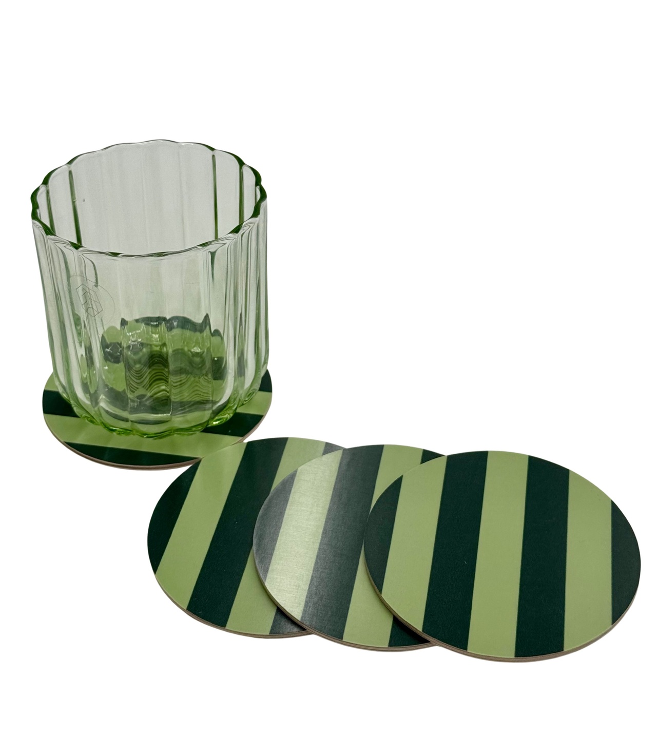 COMO Glasunderlägg Ø 9 Forest Stripe 4-pack
