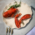 Set med 4 hummerpinnar i guldfinish