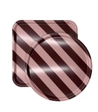 COMO Bricka 38x38 Rosewood Stripe