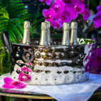 Polo champagneskål med svarta handtag