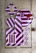 COMO Bricka Ø38 Rosewood Stripe