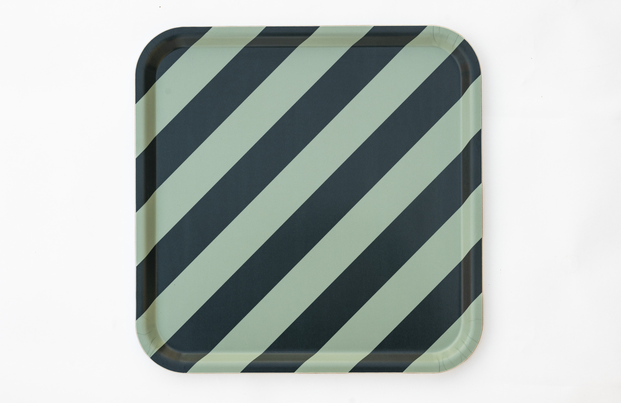 COMO Bricka 38x38 Forest Stripe