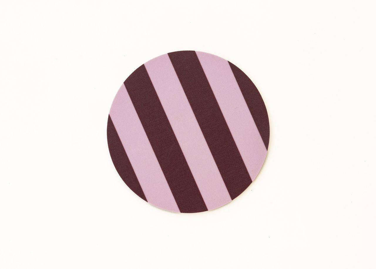 COMO Glasunderlägg Ø 9 Rosewood Stripe 4-pack