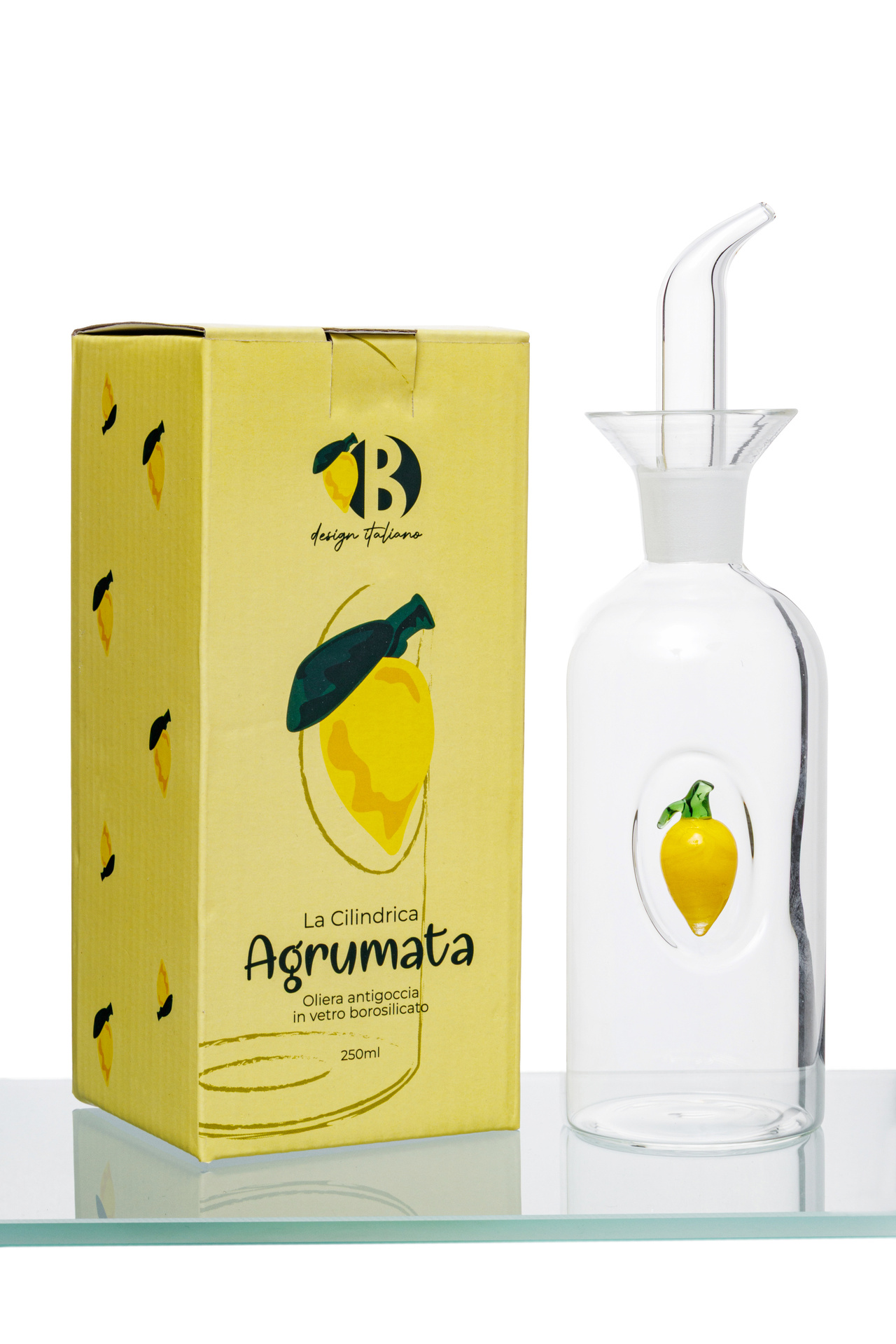 Olivoljekanna Glas Cylinder CITRON 250 ml